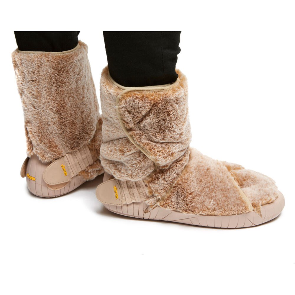 Vibram Furoshiki Womens Boots - Beige - Lapland Mid - 73421-FZNP